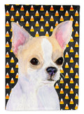 Chihuahua Candy Corn Halloween Portrait House Flag 28x40 Porch Sleeve Pole Decorative Outside Yard Banner Artwork Wall Hanging, Polyester