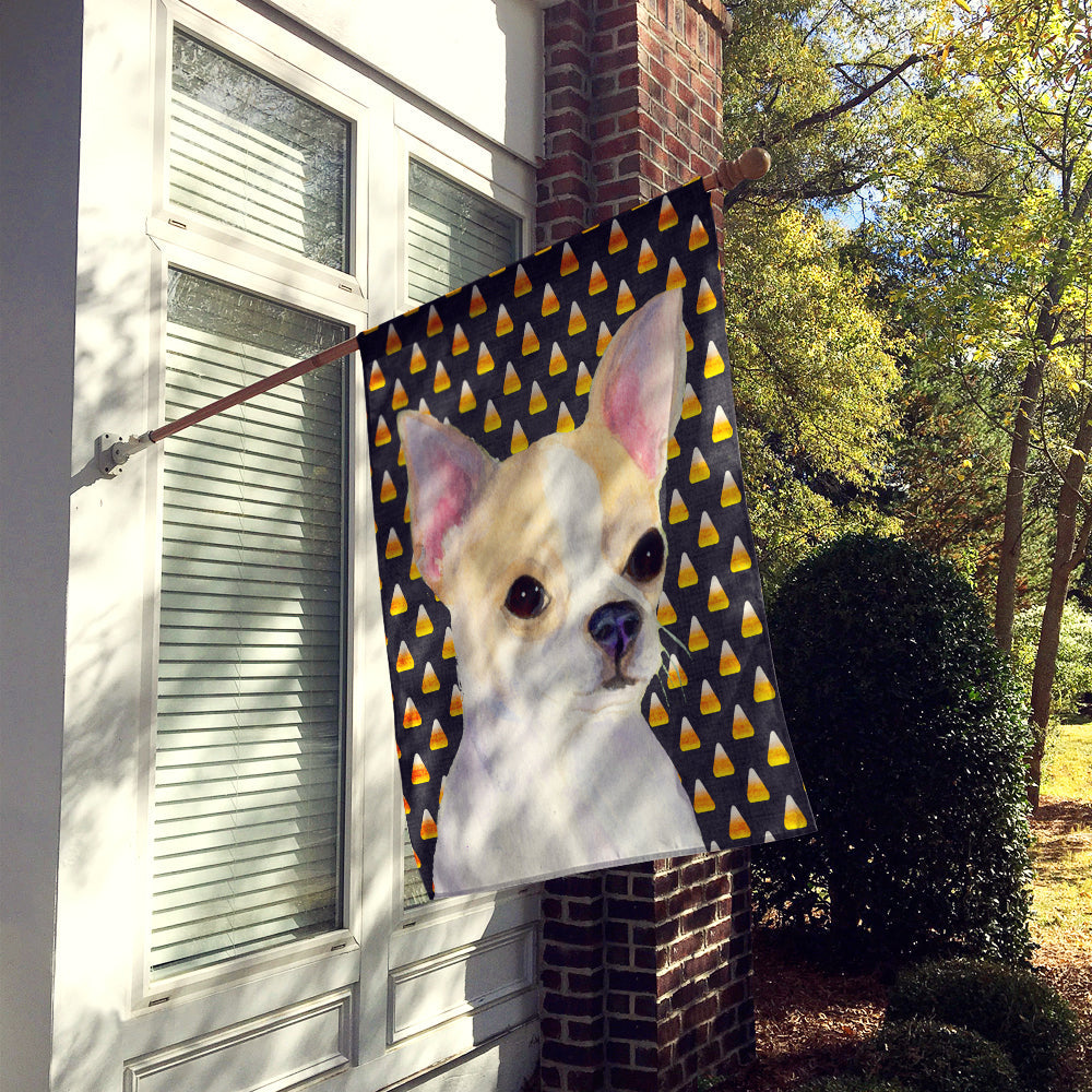 Chihuahua Candy Corn Halloween Portrait House Flag 28x40 Porch Sleeve Pole Decorative Outside Yard Banner Artwork Wall Hanging, Polyester