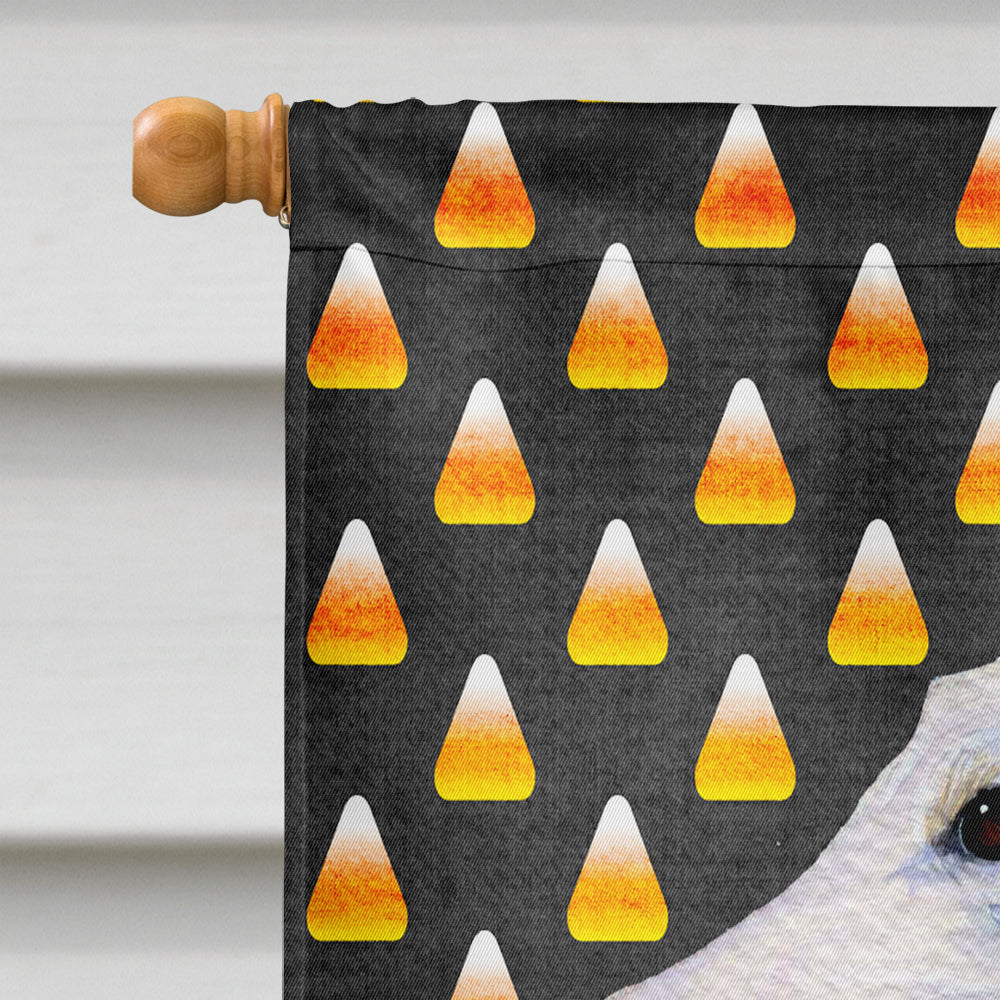 Borzoi Candy Corn Halloween Portrait House Flag 28x40 Porch Sleeve Pole Decorative Outside Yard Banner Artwork Wall Hanging, Polyester