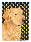 Golden Retriever Candy Corn Halloween Portrait House Flag 28x40 Porch Sleeve Pole Decorative Outside Yard Banner Artwork Wall Hanging, Polyester
