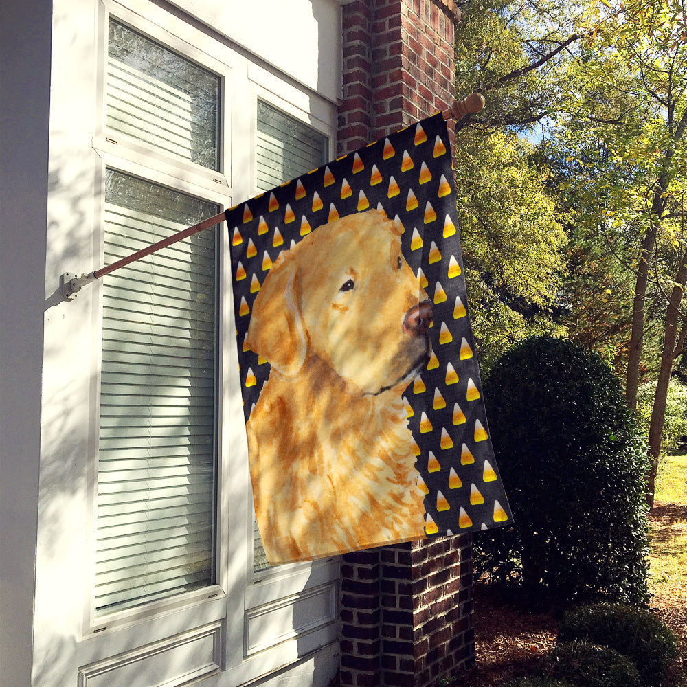 Golden Retriever Candy Corn Halloween Portrait House Flag 28x40 Porch Sleeve Pole Decorative Outside Yard Banner Artwork Wall Hanging, Polyester