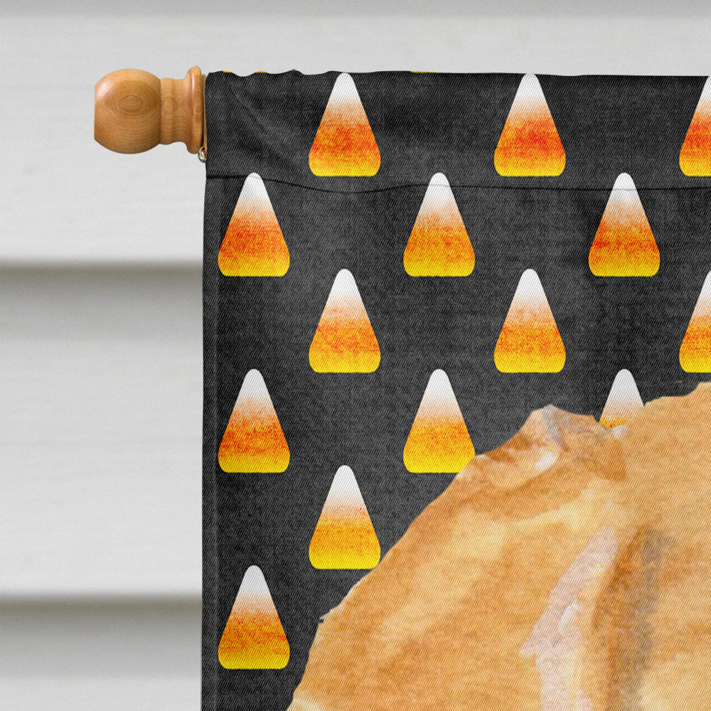 Golden Retriever Candy Corn Halloween Portrait House Flag 28x40 Porch Sleeve Pole Decorative Outside Yard Banner Artwork Wall Hanging, Polyester