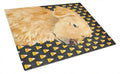 Golden Retriever Candy Corn Halloween Portrait Cutting Board Tempered Glass Kitchen Cutting Surface, Heat Resistant Chopping, Non-Slip Feet, Food Prep & Serving