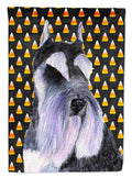 Schnauzer Candy Corn Halloween Portrait House Flag 28x40 Porch Sleeve Pole Decorative Outside Yard Banner Artwork Wall Hanging, Polyester