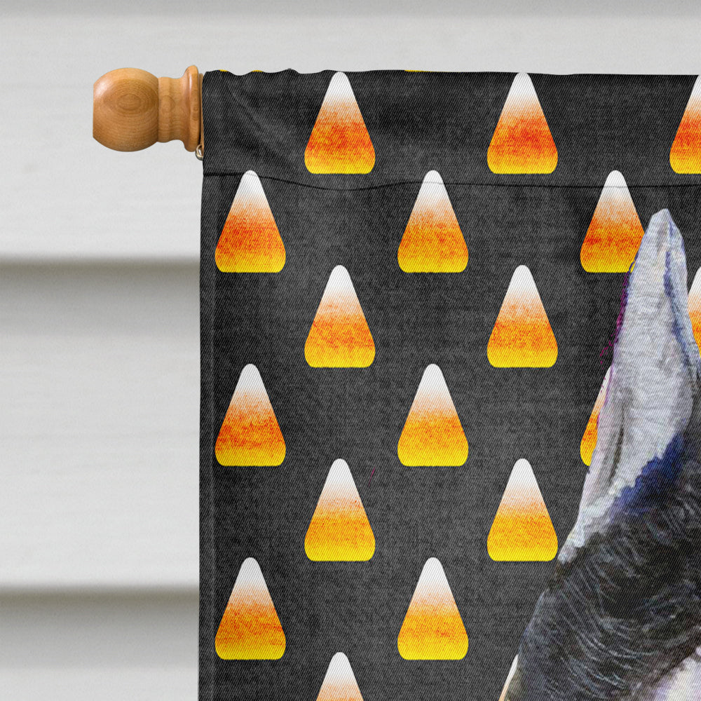 Schnauzer Candy Corn Halloween Portrait House Flag 28x40 Porch Sleeve Pole Decorative Outside Yard Banner Artwork Wall Hanging, Polyester