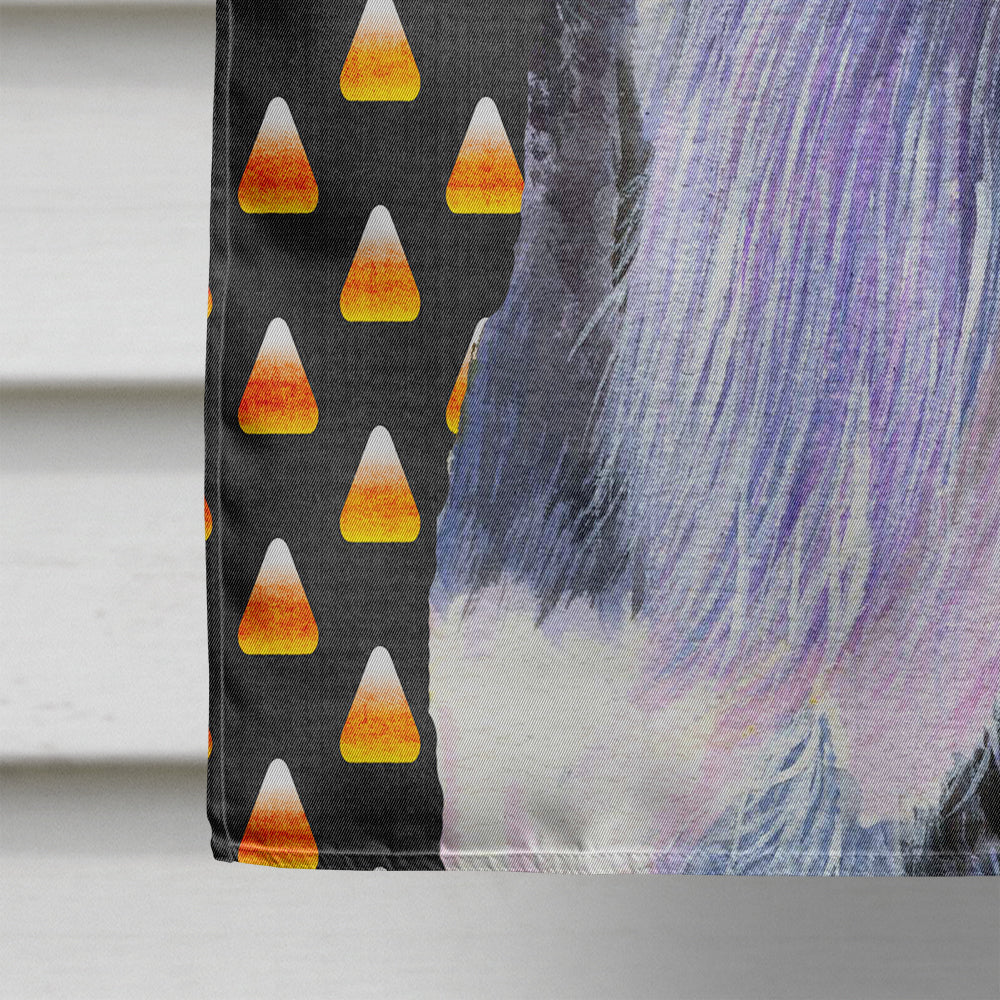 Schnauzer Candy Corn Halloween Portrait House Flag 28x40 Porch Sleeve Pole Decorative Outside Yard Banner Artwork Wall Hanging, Polyester
