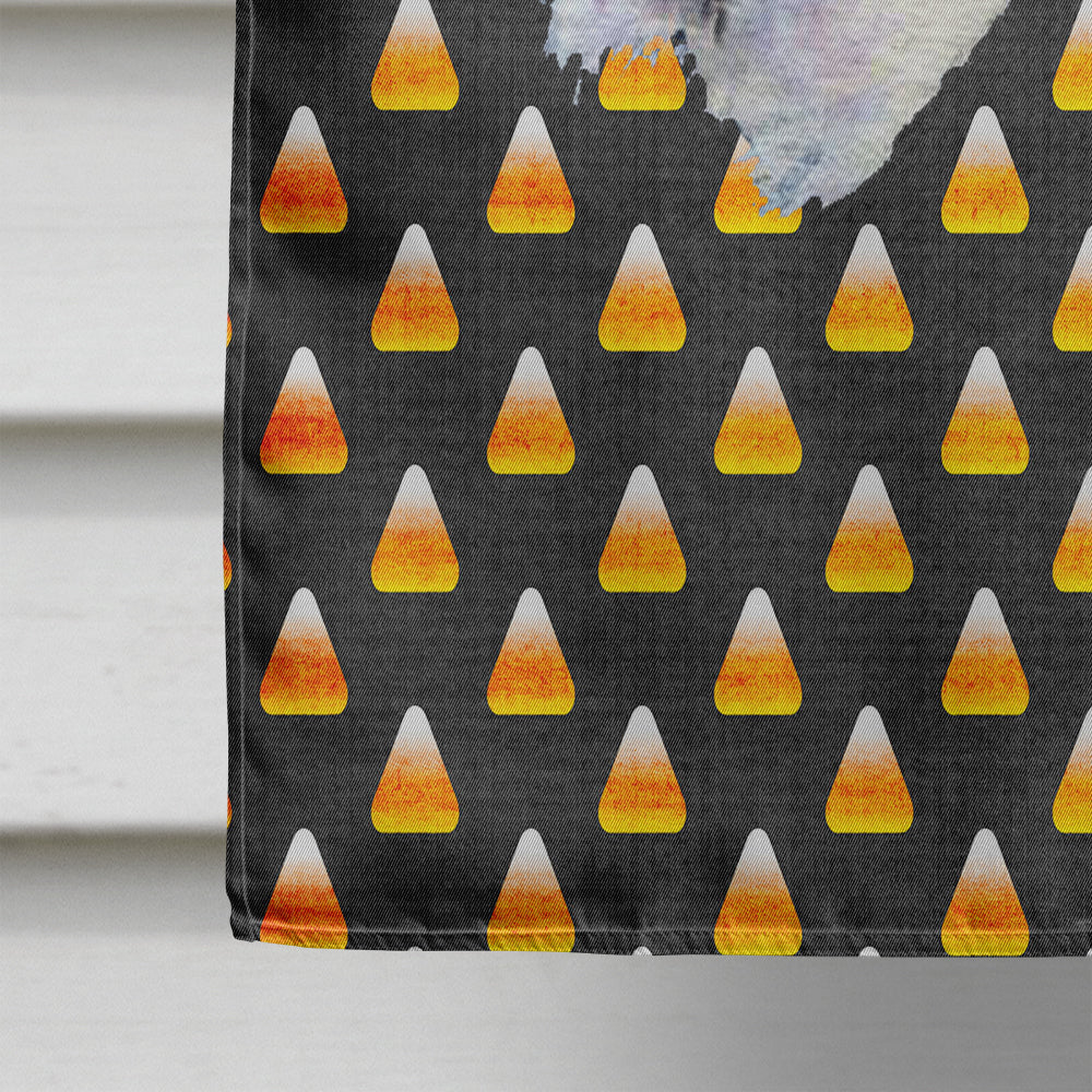 Fox Terrier Candy Corn Halloween Portrait House Flag 28x40 Porch Sleeve Pole Decorative Outside Yard Banner Artwork Wall Hanging, Polyester