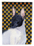 Rat Terrier Candy Corn Halloween Portrait House Flag 28x40 Porch Sleeve Pole Decorative Outside Yard Banner Artwork Wall Hanging, Polyester