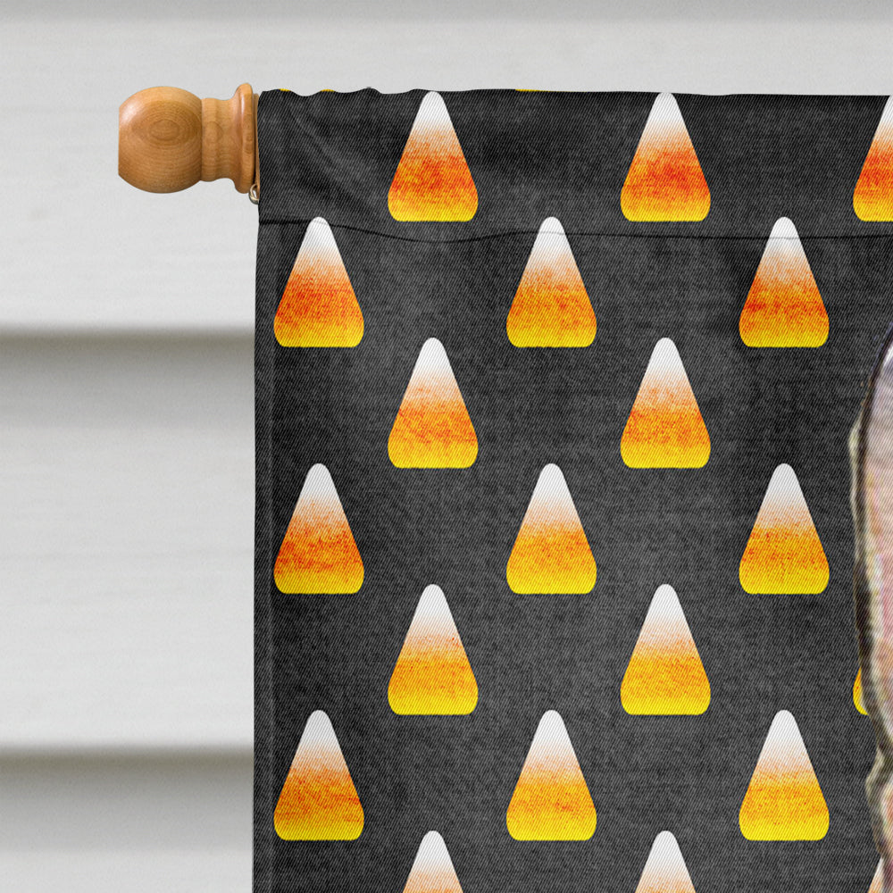 Rat Terrier Candy Corn Halloween Portrait House Flag 28x40 Porch Sleeve Pole Decorative Outside Yard Banner Artwork Wall Hanging, Polyester