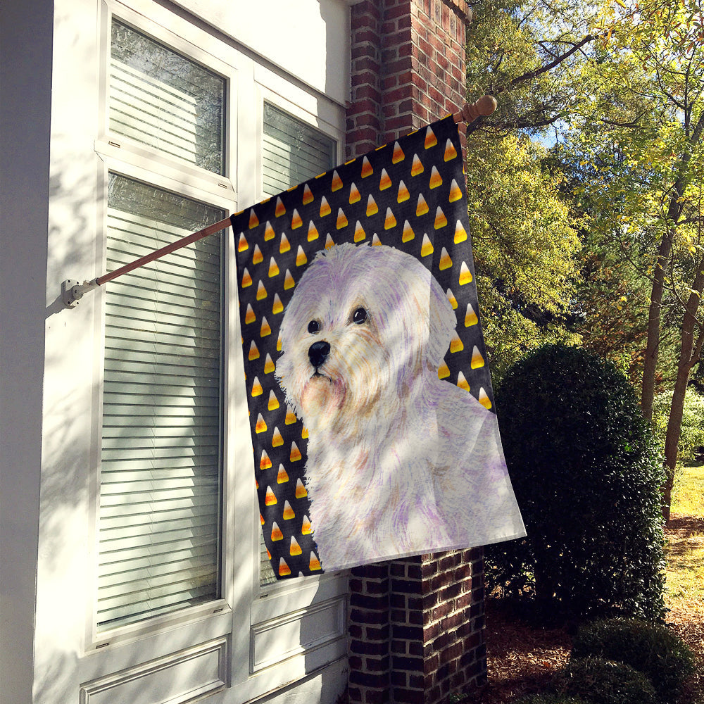 Maltese Candy Corn Halloween Portrait House Flag 28x40 Porch Sleeve Pole Decorative Outside Yard Banner Artwork Wall Hanging, Polyester