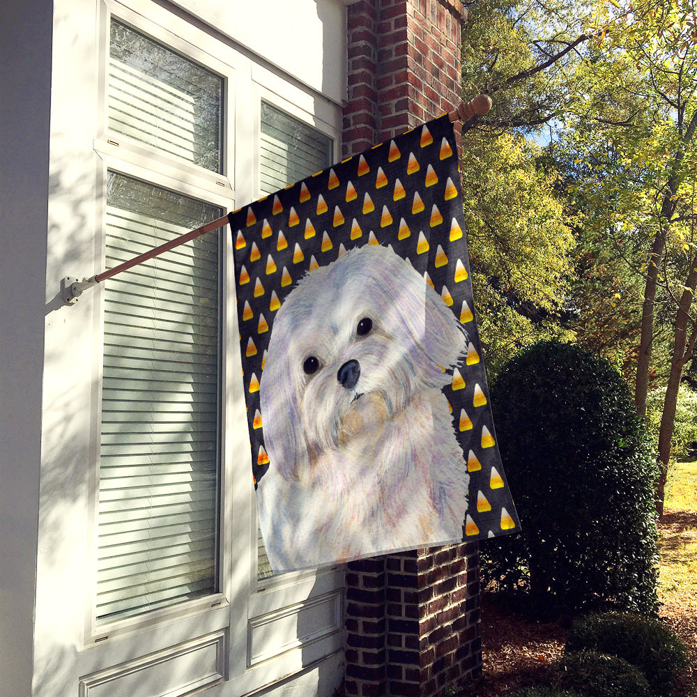 Maltese Candy Corn Halloween Portrait House Flag 28x40 Porch Sleeve Pole Decorative Outside Yard Banner Artwork Wall Hanging, Polyester