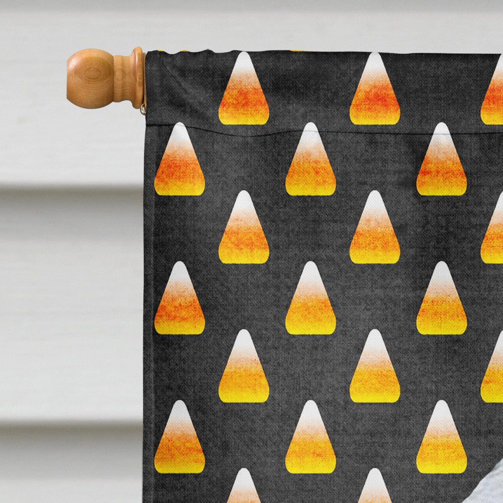 Bedlington Terrier Candy Corn Halloween Portrait House Flag 28x40 Porch Sleeve Pole Decorative Outside Yard Banner Artwork Wall Hanging, Polyester
