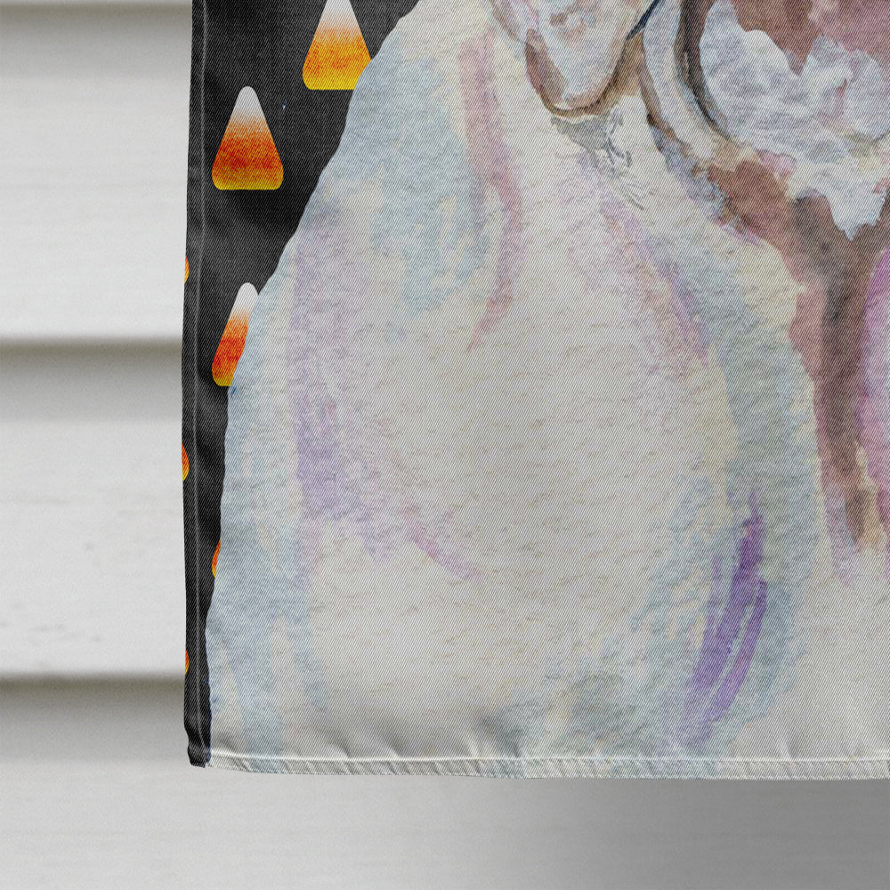 Bulldog English Candy Corn Halloween Portrait House Flag 28x40 Porch Sleeve Pole Decorative Outside Yard Banner Artwork Wall Hanging, Polyester
