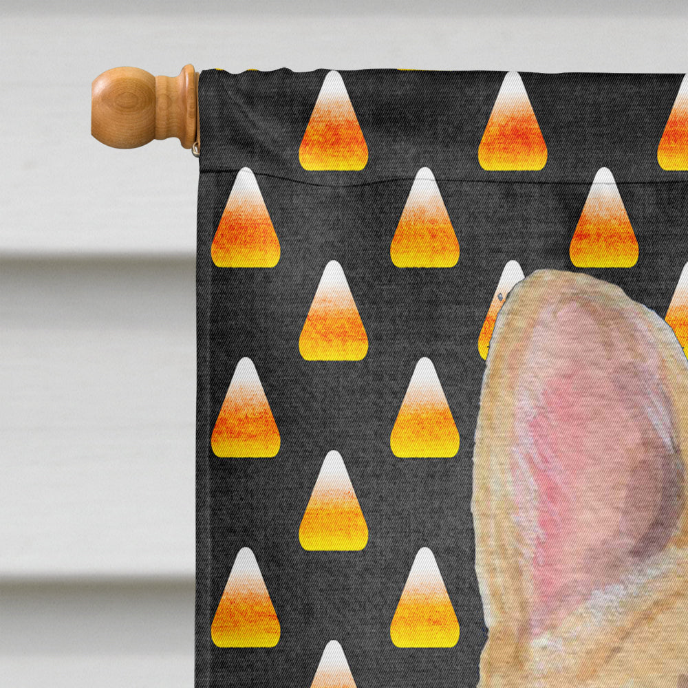 French Bulldog Candy Corn Halloween Portrait House Flag 28x40 Porch Sleeve Pole Decorative Outside Yard Banner Artwork Wall Hanging, Polyester