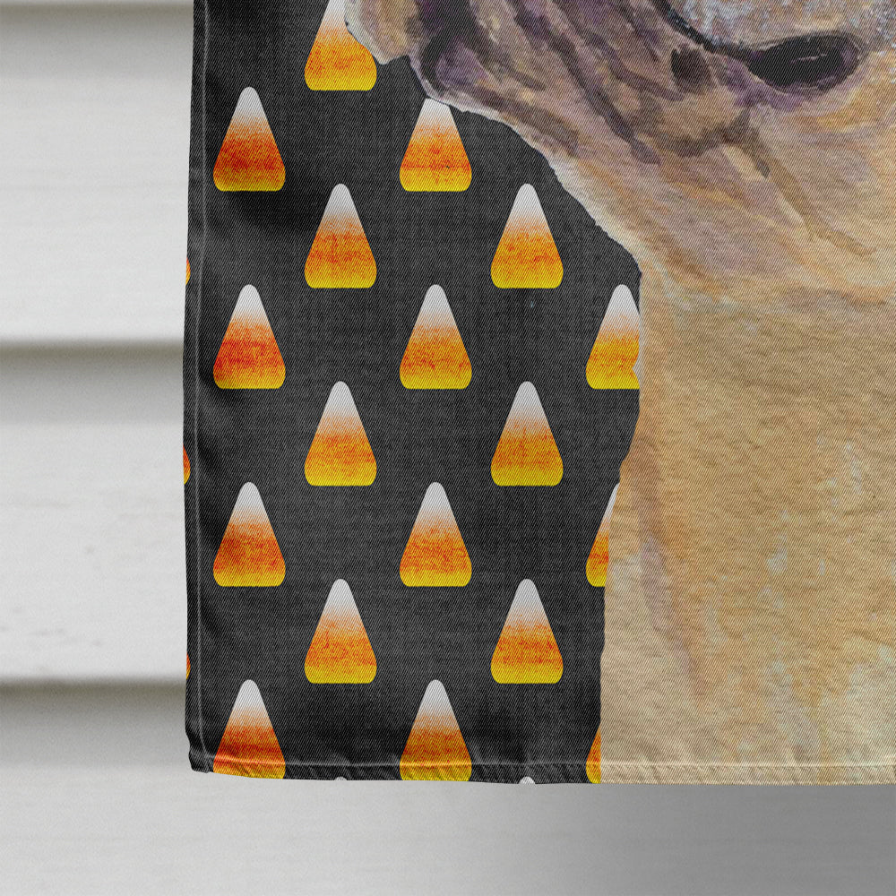 French Bulldog Candy Corn Halloween Portrait House Flag 28x40 Porch Sleeve Pole Decorative Outside Yard Banner Artwork Wall Hanging, Polyester
