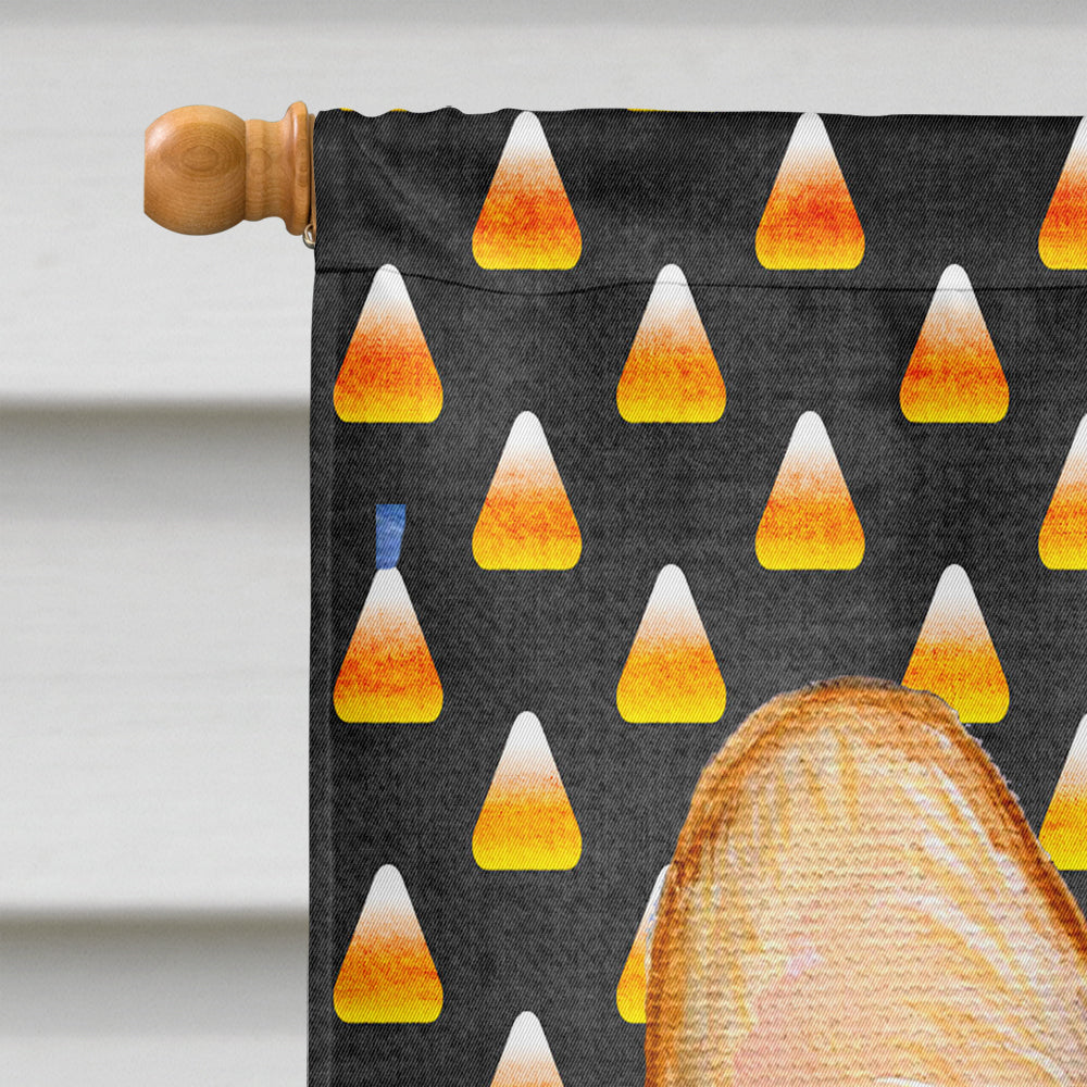 Corgi Candy Corn Halloween Portrait House Flag 28x40 Porch Sleeve Pole Decorative Outside Yard Banner Artwork Wall Hanging, Polyester