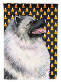 Keeshond Candy Corn Halloween Portrait House Flag 28x40 Porch Sleeve Pole Decorative Outside Yard Banner Artwork Wall Hanging, Polyester