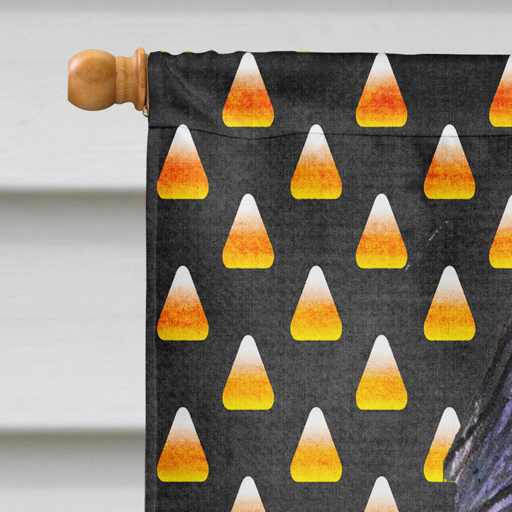 Briard Candy Corn Halloween Portrait House Flag 28x40 Porch Sleeve Pole Decorative Outside Yard Banner Artwork Wall Hanging, Polyester