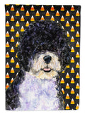 Portuguese Water Dog Candy Corn Halloween Portrait House Flag 28x40 Porch Sleeve Pole Decorative Outside Yard Banner Artwork Wall Hanging, Polyester