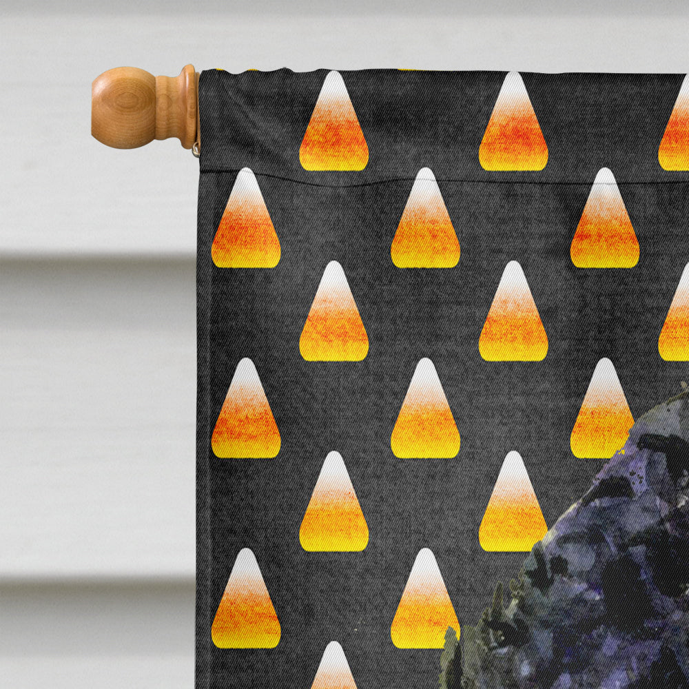 Portuguese Water Dog Candy Corn Halloween Portrait House Flag 28x40 Porch Sleeve Pole Decorative Outside Yard Banner Artwork Wall Hanging, Polyester