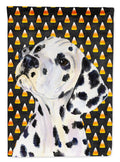 Dalmatian Candy Corn Halloween Portrait House Flag 28x40 Porch Sleeve Pole Decorative Outside Yard Banner Artwork Wall Hanging, Polyester