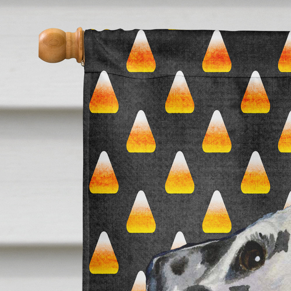 Dalmatian Candy Corn Halloween Portrait House Flag 28x40 Porch Sleeve Pole Decorative Outside Yard Banner Artwork Wall Hanging, Polyester