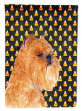 Brussels Griffon Candy Corn Halloween Portrait House Flag 28x40 Porch Sleeve Pole Decorative Outside Yard Banner Artwork Wall Hanging, Polyester