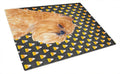 Brussels Griffon Candy Corn Halloween Portrait Cutting Board Tempered Glass Kitchen Cutting Surface, Heat Resistant Chopping, Non-Slip Feet, Food Prep & Serving