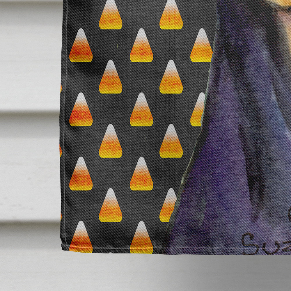Doberman Candy Corn Halloween Portrait House Flag 28x40 Porch Sleeve Pole Decorative Outside Yard Banner Artwork Wall Hanging, Polyester