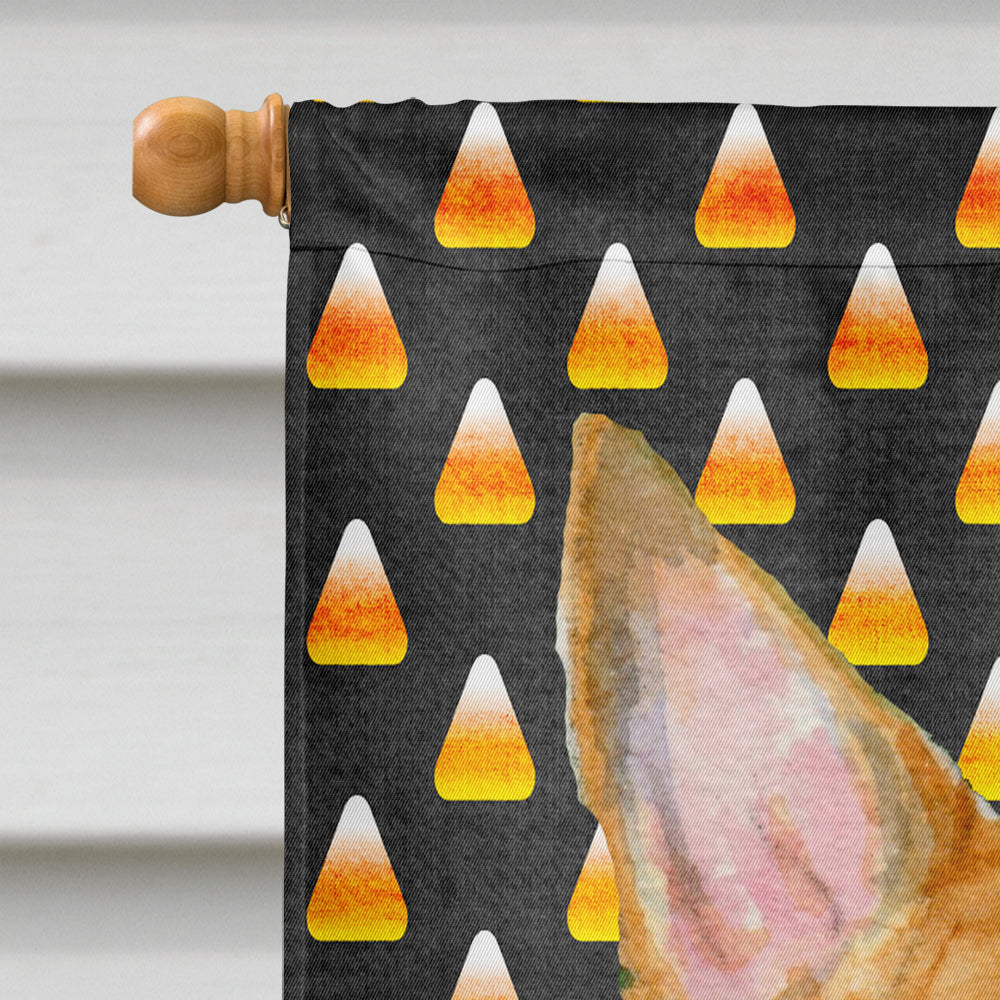 Bull Terrier Candy Corn Halloween Portrait House Flag 28x40 Porch Sleeve Pole Decorative Outside Yard Banner Artwork Wall Hanging, Polyester