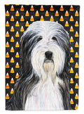 Bearded Collie Candy Corn Halloween Portrait House Flag 28x40 Porch Sleeve Pole Decorative Outside Yard Banner Artwork Wall Hanging, Polyester