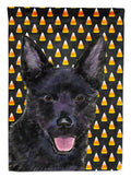 Australian Kelpie Candy Corn Halloween Portrait House Flag 28x40 Porch Sleeve Pole Decorative Outside Yard Banner Artwork Wall Hanging, Polyester