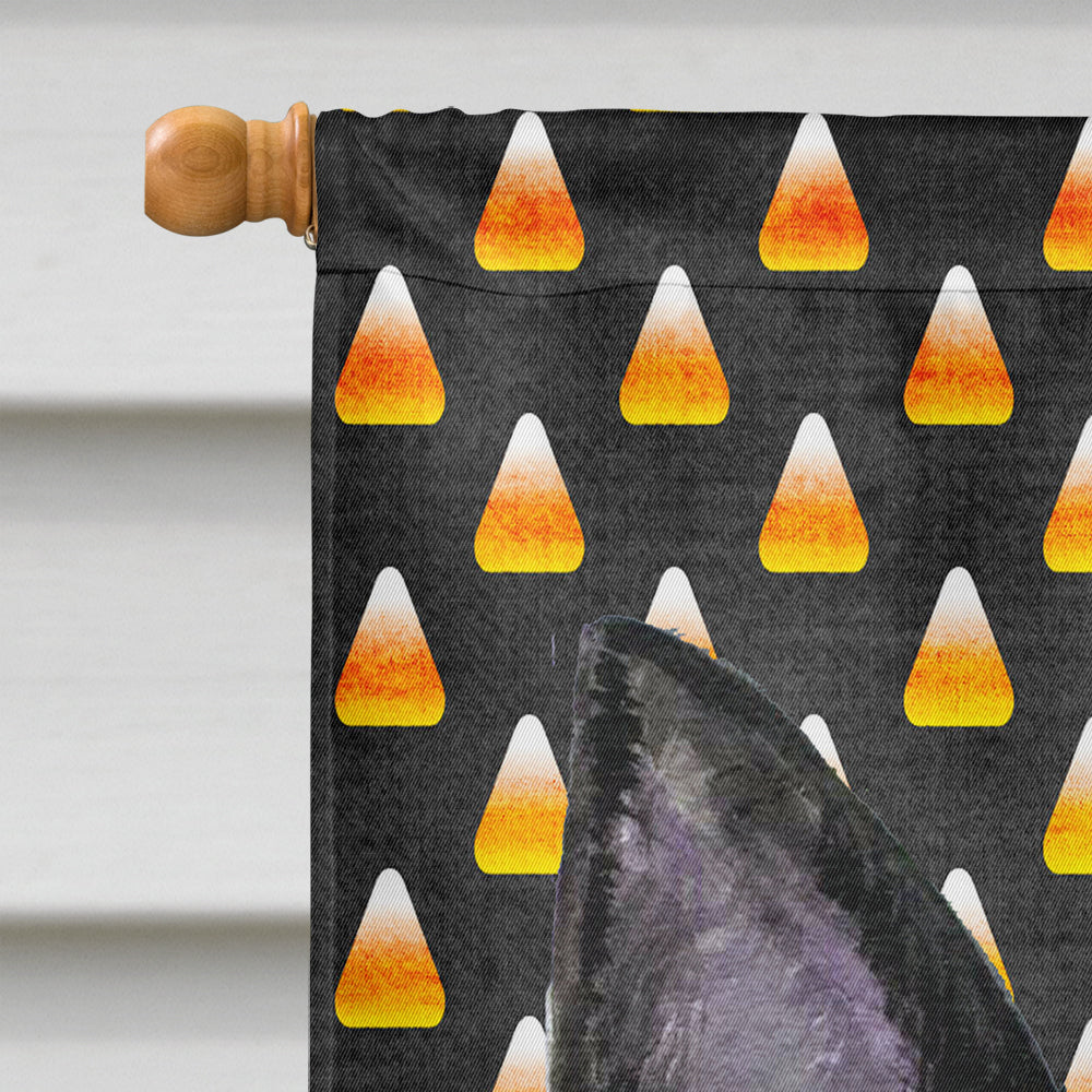 Australian Kelpie Candy Corn Halloween Portrait House Flag 28x40 Porch Sleeve Pole Decorative Outside Yard Banner Artwork Wall Hanging, Polyester