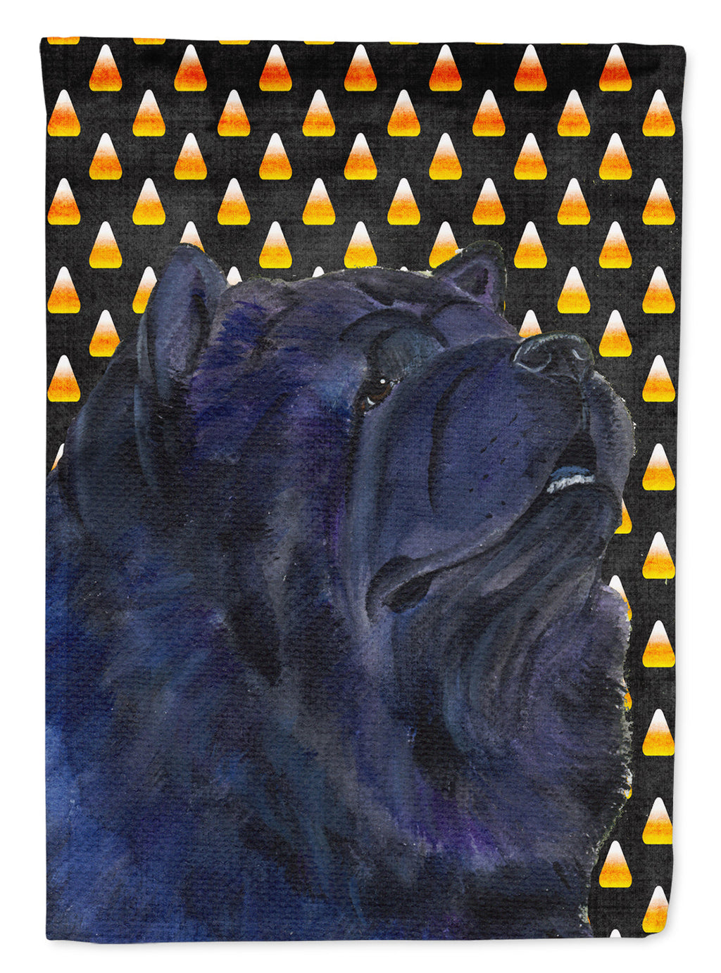 Chow Chow Candy Corn Halloween Portrait House Flag 28x40 Porch Sleeve Pole Decorative Outside Yard Banner Artwork Wall Hanging, Polyester