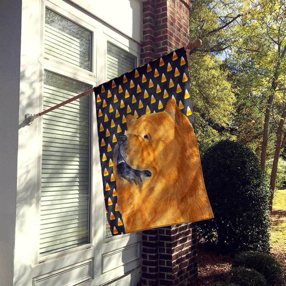 Chow Chow Candy Corn Halloween Portrait House Flag 28x40 Porch Sleeve Pole Decorative Outside Yard Banner Artwork Wall Hanging, Polyester
