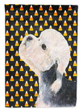 Dandie Dinmont Terrier Candy Corn Halloween Portrait House Flag 28x40 Porch Sleeve Pole Decorative Outside Yard Banner Artwork Wall Hanging, Polyester