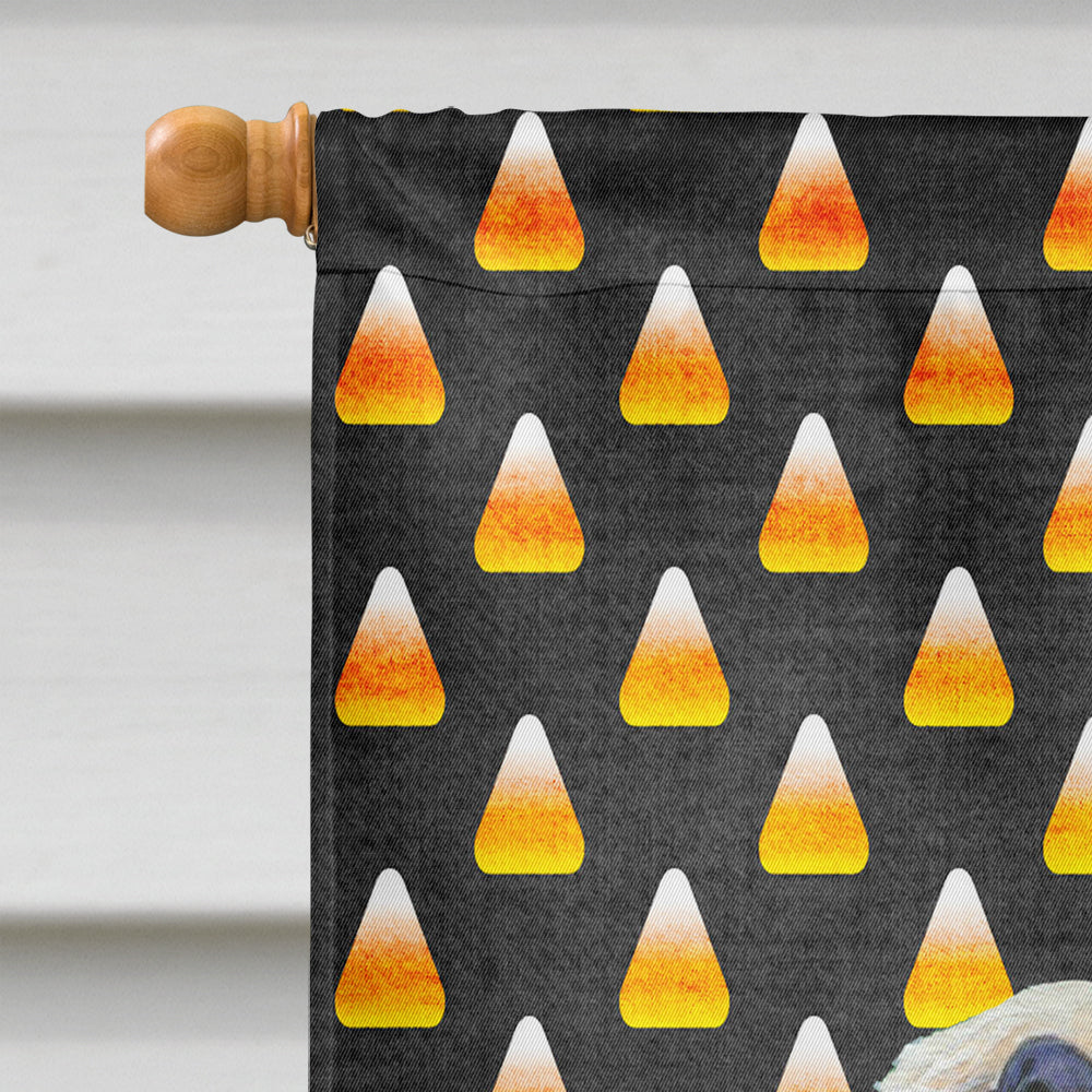 Dandie Dinmont Terrier Candy Corn Halloween Portrait House Flag 28x40 Porch Sleeve Pole Decorative Outside Yard Banner Artwork Wall Hanging, Polyester