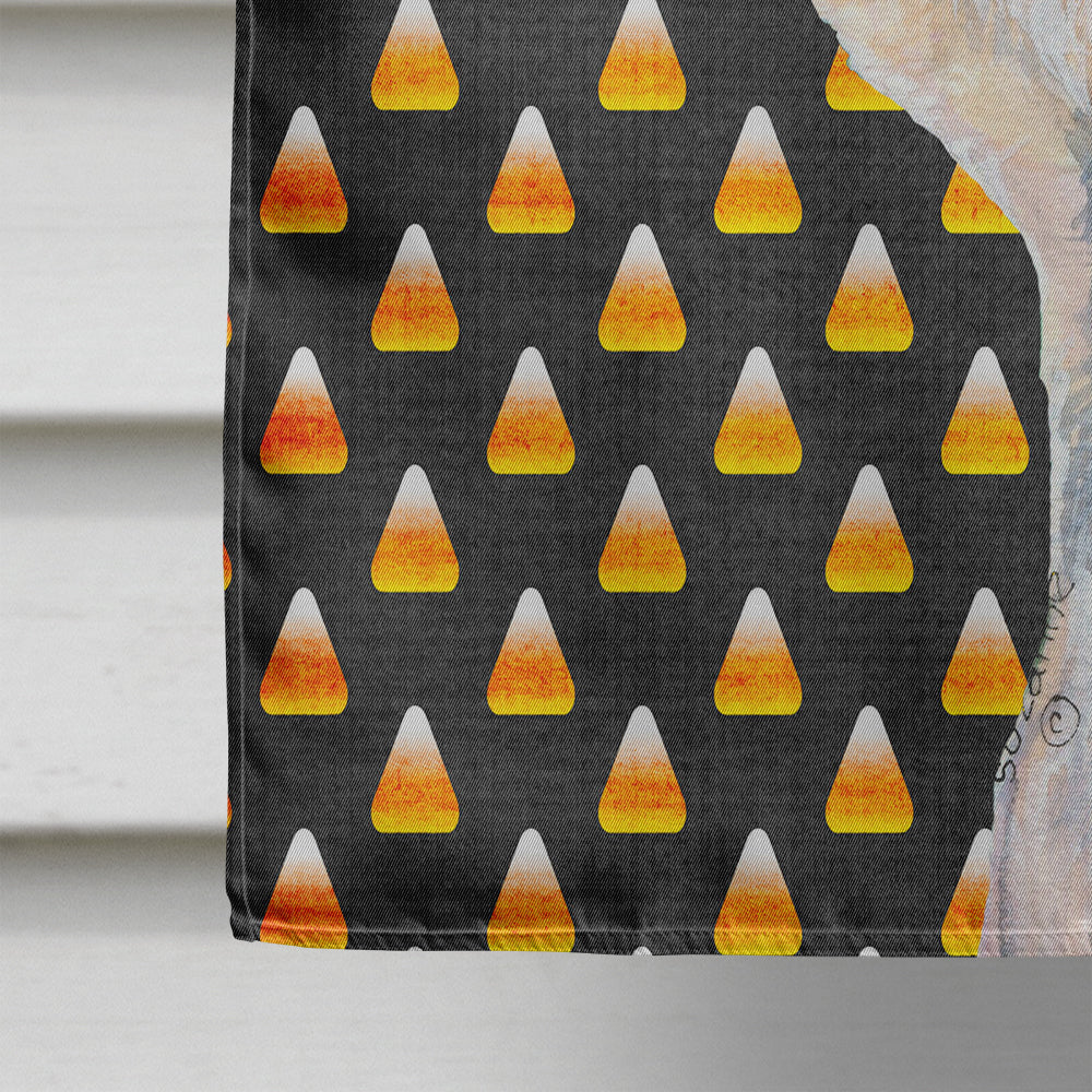 Dandie Dinmont Terrier Candy Corn Halloween Portrait House Flag 28x40 Porch Sleeve Pole Decorative Outside Yard Banner Artwork Wall Hanging, Polyester