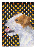 Jack Russell Terrier Candy Corn Halloween Portrait House Flag 28x40 Porch Sleeve Pole Decorative Outside Yard Banner Artwork Wall Hanging, Polyester