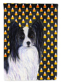 Papillon Candy Corn Halloween Portrait House Flag 28x40 Porch Sleeve Pole Decorative Outside Yard Banner Artwork Wall Hanging, Polyester