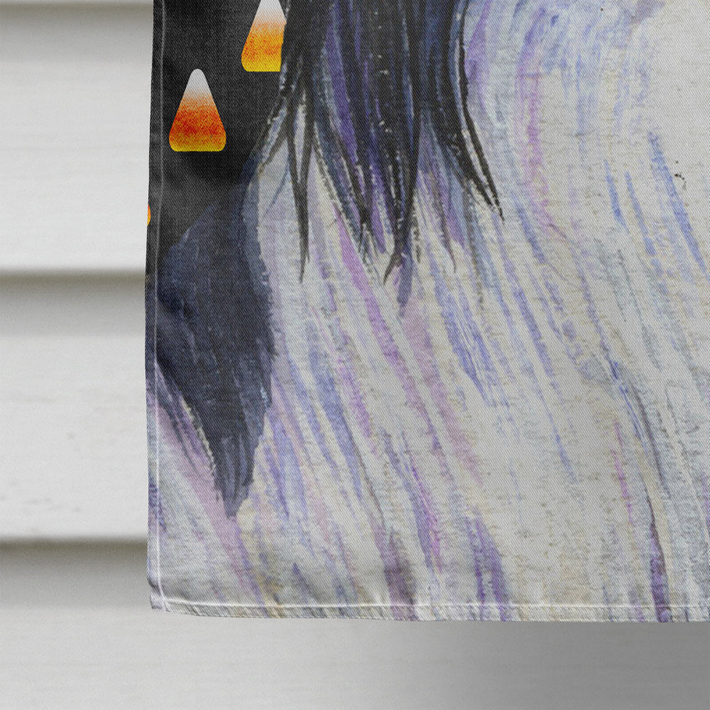Papillon Candy Corn Halloween Portrait House Flag 28x40 Porch Sleeve Pole Decorative Outside Yard Banner Artwork Wall Hanging, Polyester