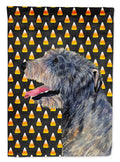 Irish Wolfhound Candy Corn Halloween Portrait House Flag 28x40 Porch Sleeve Pole Decorative Outside Yard Banner Artwork Wall Hanging, Polyester