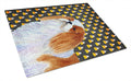 English Toy Spaniel Candy Corn Halloween Portrait Cutting Board Tempered Glass Kitchen Cutting Surface, Heat Resistant Chopping, Non-Slip Feet, Food Prep & Serving