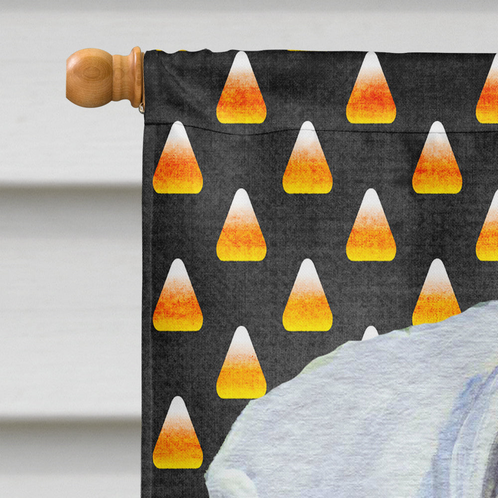 Boxer White Candy Corn Halloween Portrait House Flag 28x40 Porch Sleeve Pole Decorative Outside Yard Banner Artwork Wall Hanging, Polyester