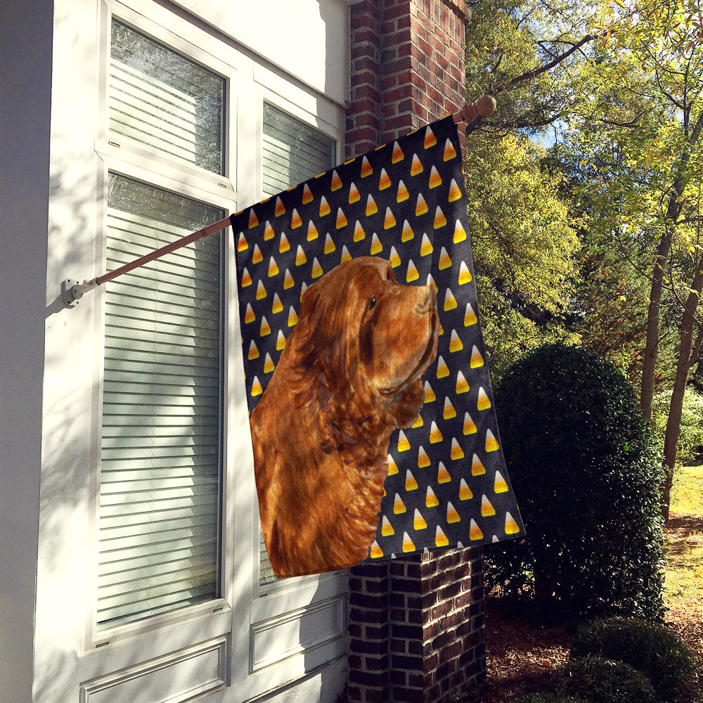 Sussex Spaniel Candy Corn Halloween Portrait House Flag 28x40 Porch Sleeve Pole Decorative Outside Yard Banner Artwork Wall Hanging, Polyester