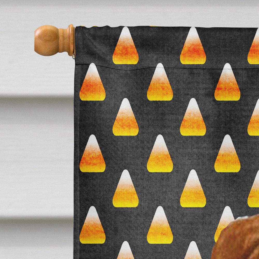 Sussex Spaniel Candy Corn Halloween Portrait House Flag 28x40 Porch Sleeve Pole Decorative Outside Yard Banner Artwork Wall Hanging, Polyester