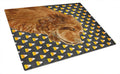 Sussex Spaniel Candy Corn Halloween Portrait Cutting Board Tempered Glass Kitchen Cutting Surface, Heat Resistant Chopping, Non-Slip Feet, Food Prep & Serving