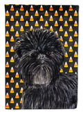Affenpinscher Candy Corn Halloween Portrait House Flag 28x40 Porch Sleeve Pole Decorative Outside Yard Banner Artwork Wall Hanging, Polyester