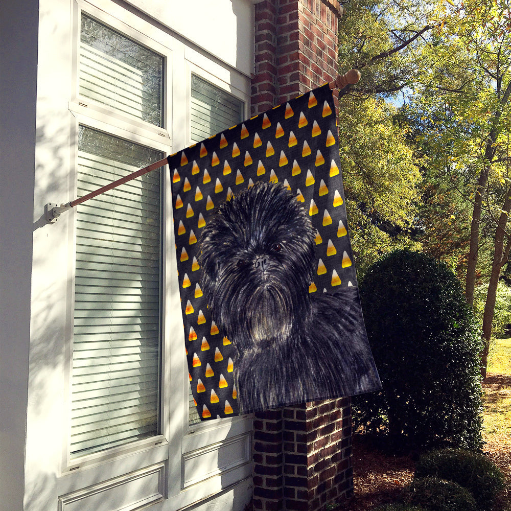 Affenpinscher Candy Corn Halloween Portrait House Flag 28x40 Porch Sleeve Pole Decorative Outside Yard Banner Artwork Wall Hanging, Polyester
