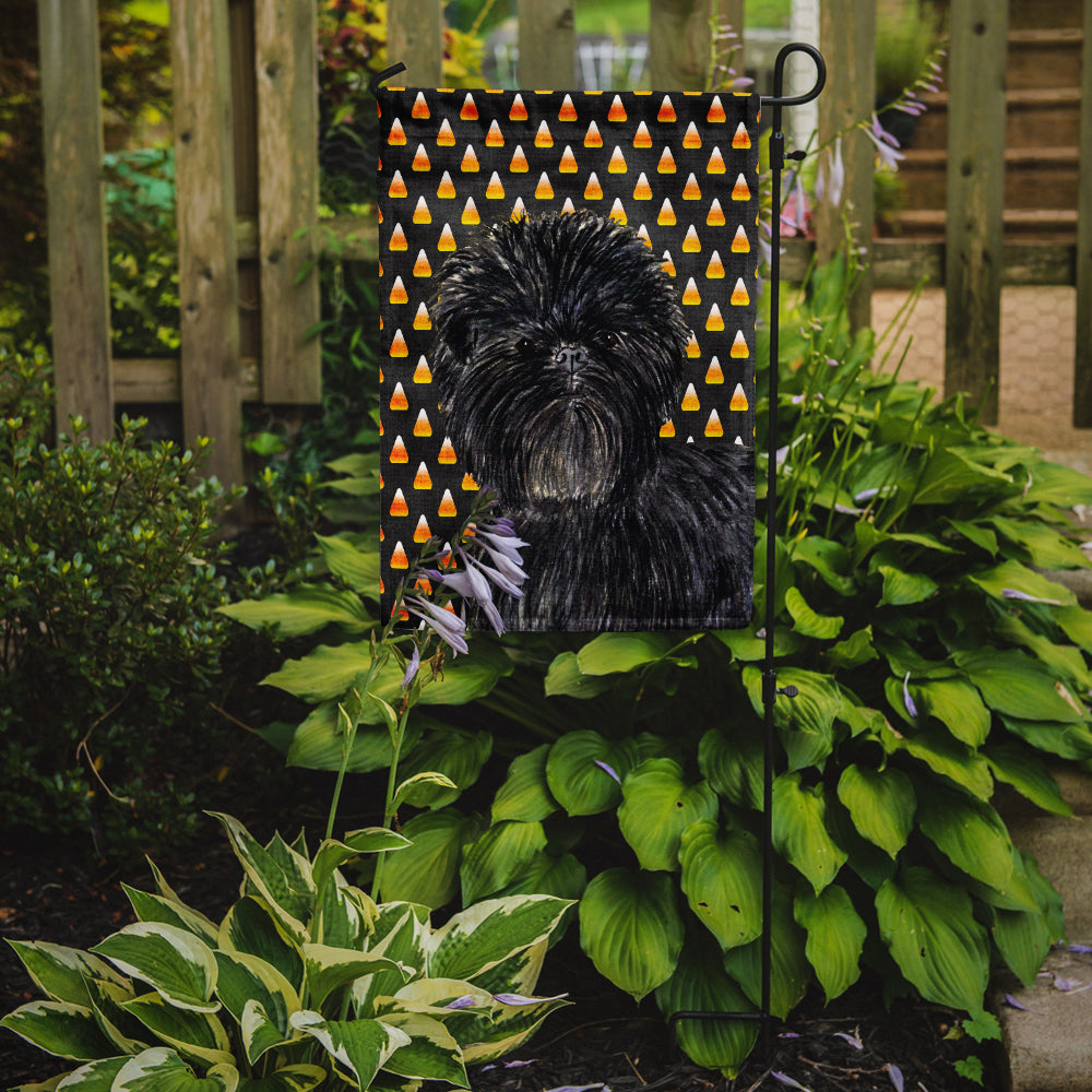 Affenpinscher Candy Corn Halloween Portrait Garden Flag Mailbox Decorative Yard Banner Outside Patio Artwork for Flower Beds, Garden Size, Multicolor